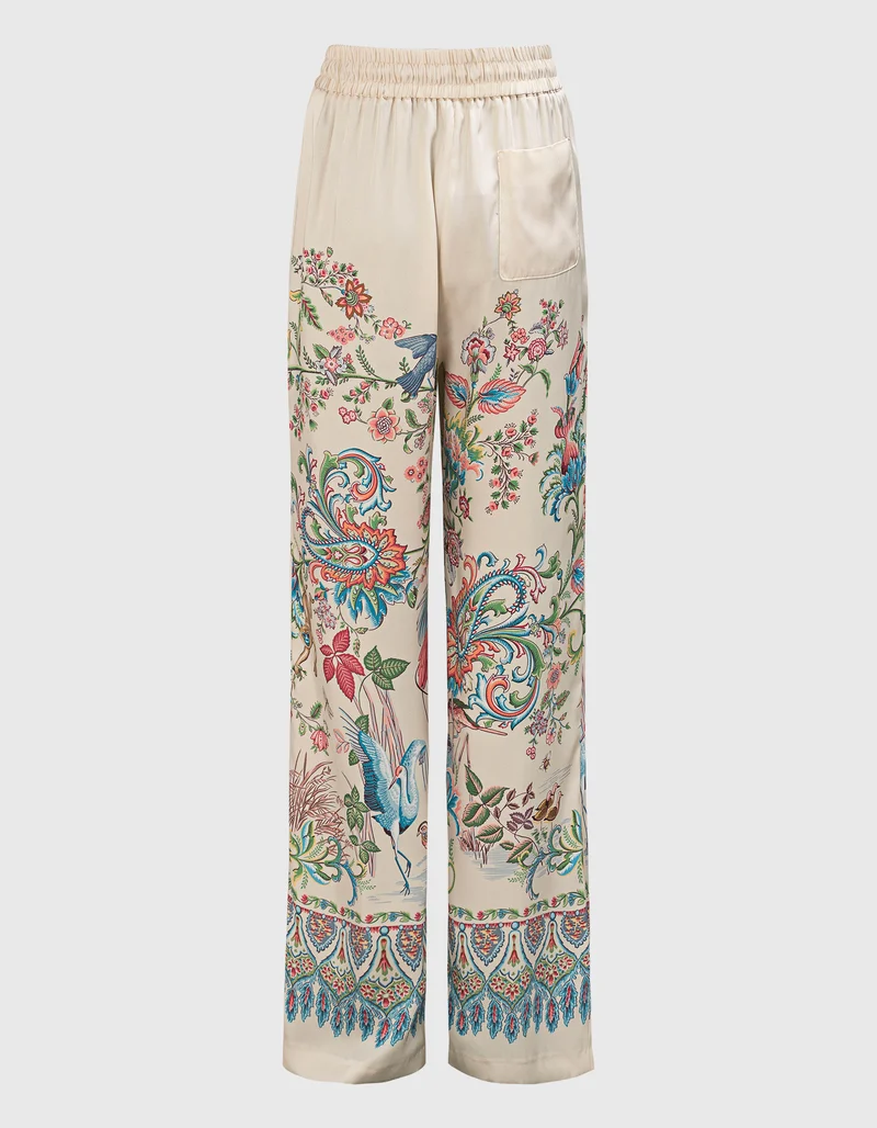 Gemusterte Wide-Leg Hose