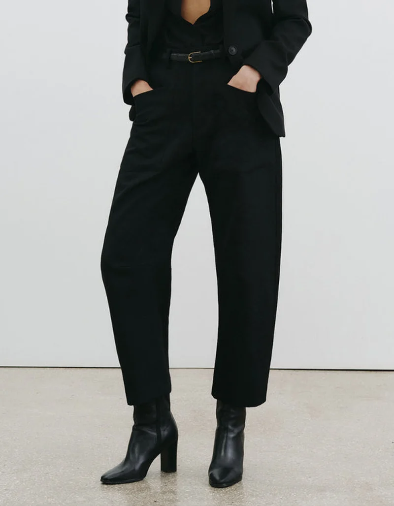 Mid-Rise Barrel-Leg Hose Shon Wool