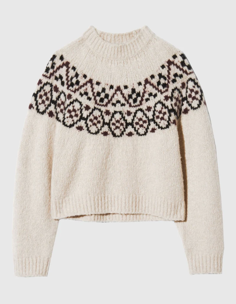 Gemusterter Kaschmir-Seide Strickpullover Chrissy