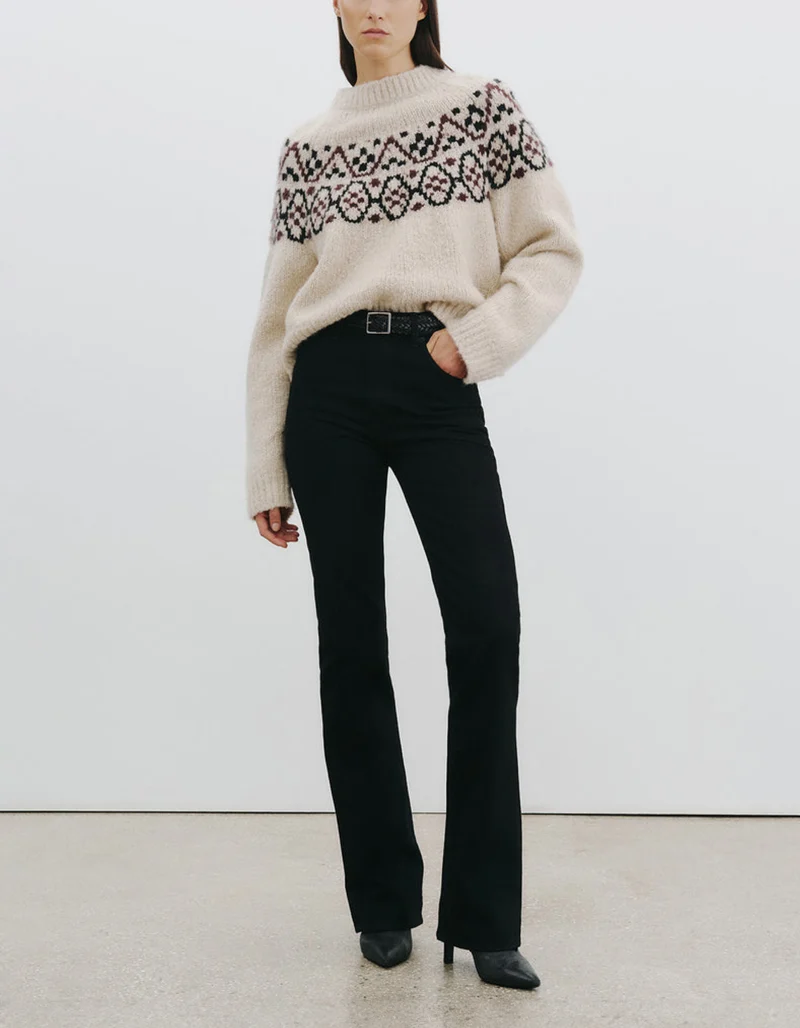 Gemusterter Kaschmir-Seide Strickpullover Chrissy