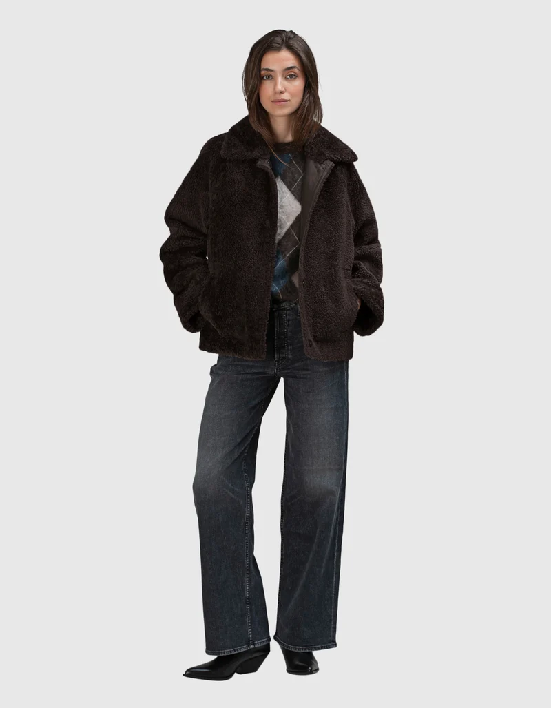 Wende-Shearling Jacke Teila Merinillow Alba Nappa