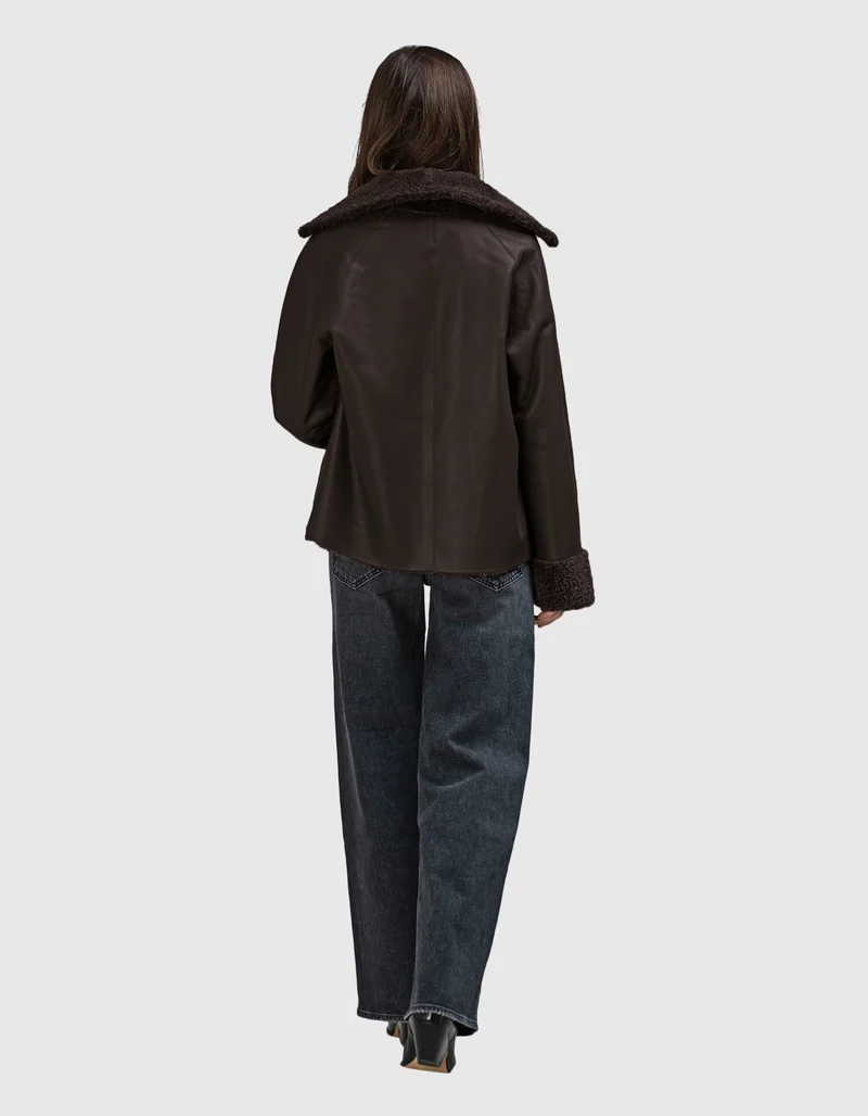 Wende-Shearling Jacke Teila Merinillow Alba Nappa