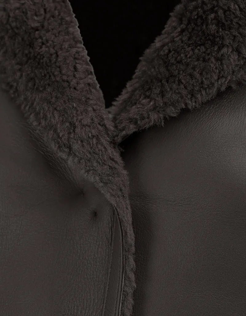 Wende-Shearling Jacke Teila Merinillow Alba Nappa