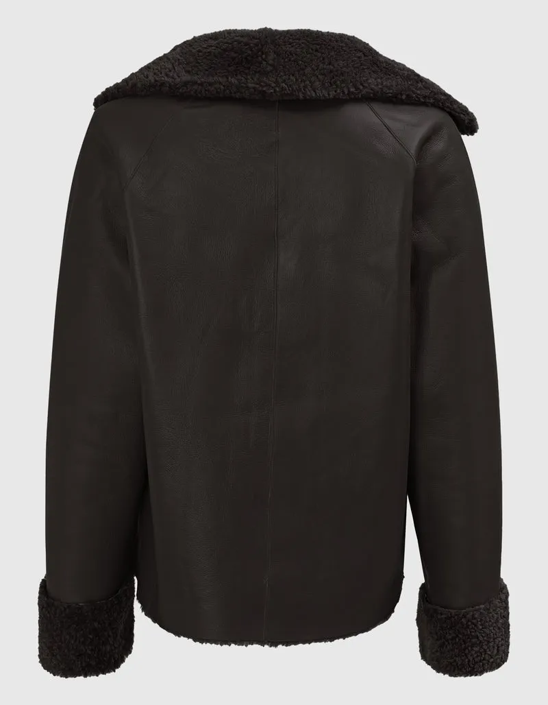 Wende-Shearling Jacke Teila Merinillow Alba Nappa