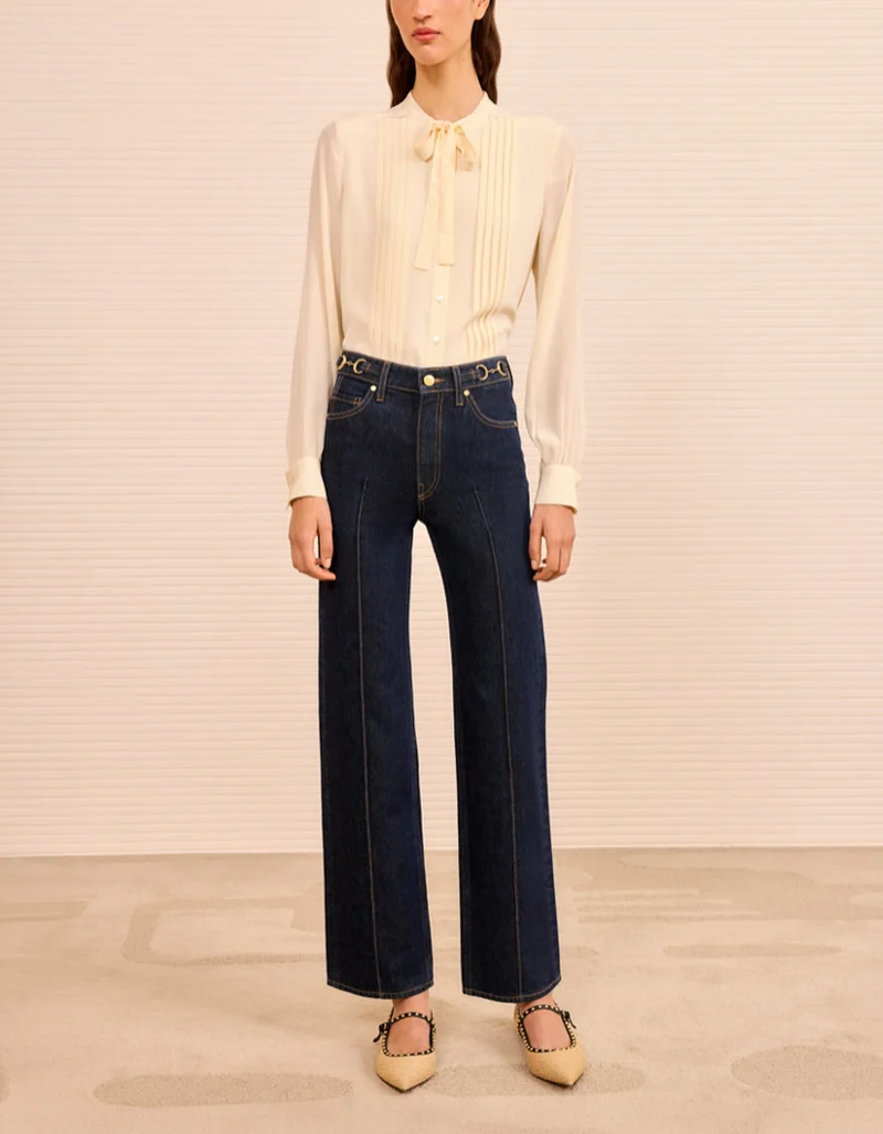 Straight Leg Jeans The Agatha Pintuck
