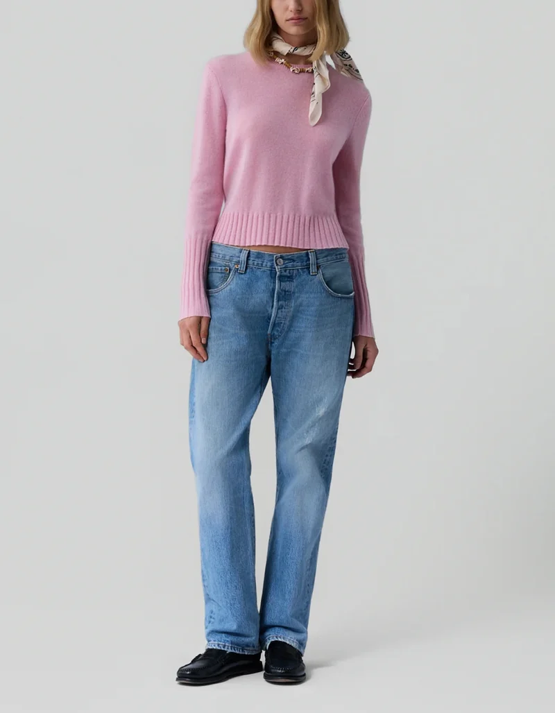 Kaschmir-Pullover Shrunken mit Rundhalsausschnitt
