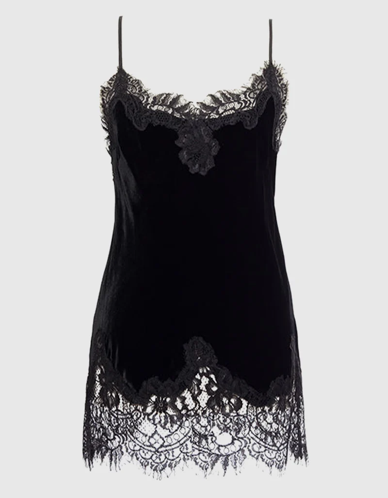 Samt-Top Anastasia mit Spitzen-Details