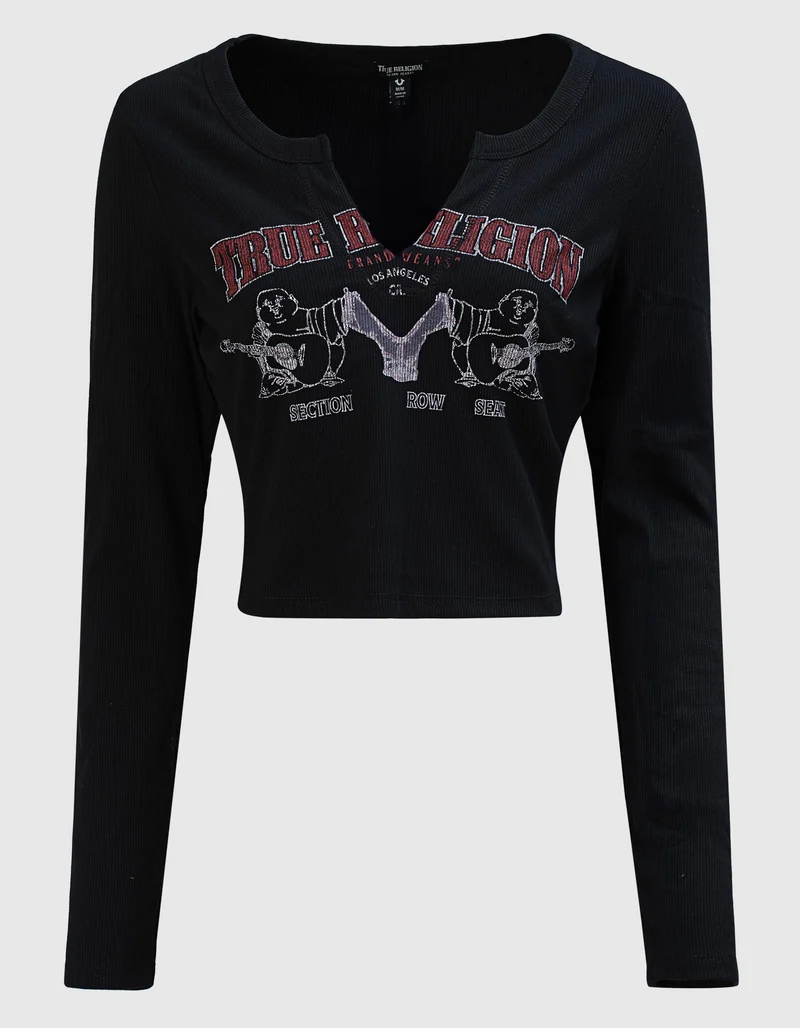Bedrucktes Cropped-Longsleeve Buddha