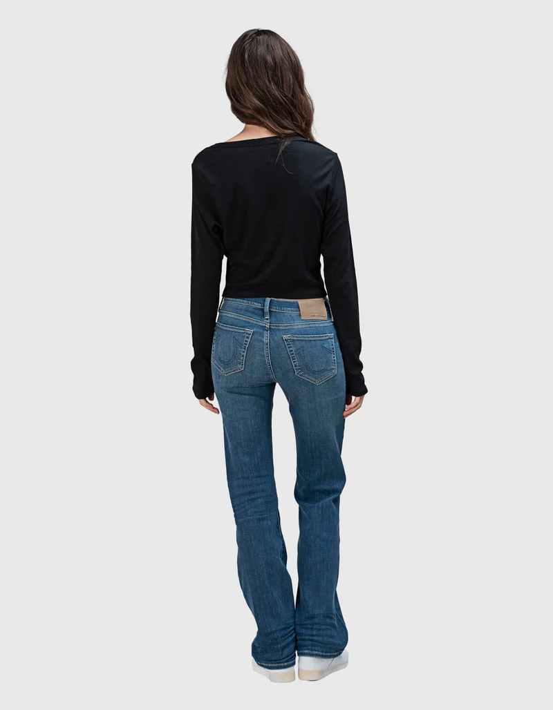 Bedrucktes Cropped-Longsleeve Buddha