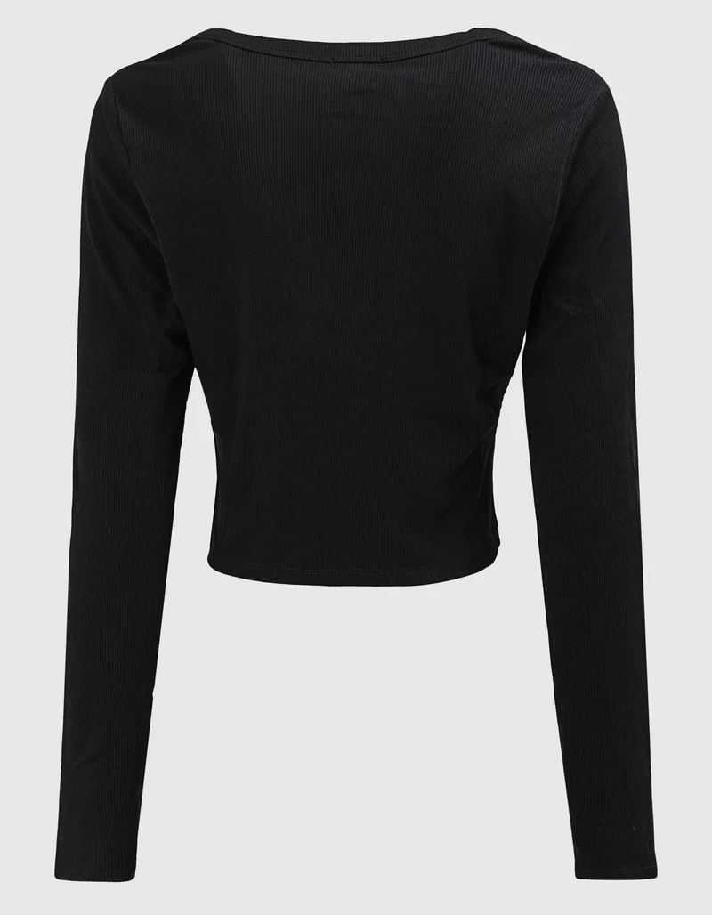 Bedrucktes Cropped-Longsleeve Buddha
