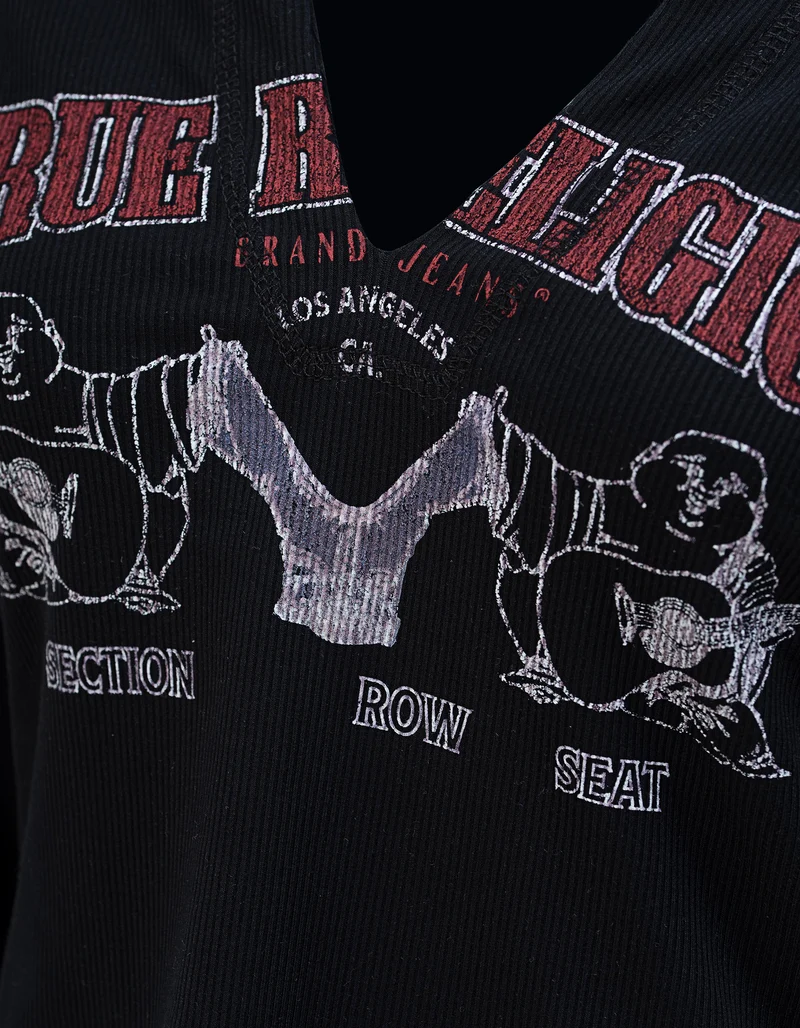 Bedrucktes Cropped-Longsleeve Buddha