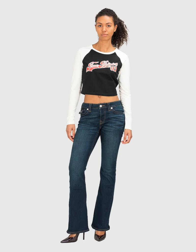 Bedrucktes Cropped Longsleeve Contrast Longsleeve