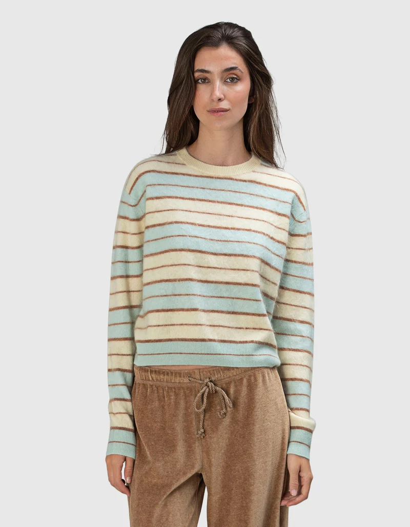 Cropped Kaschmir-Pullover Grizzly Stripe