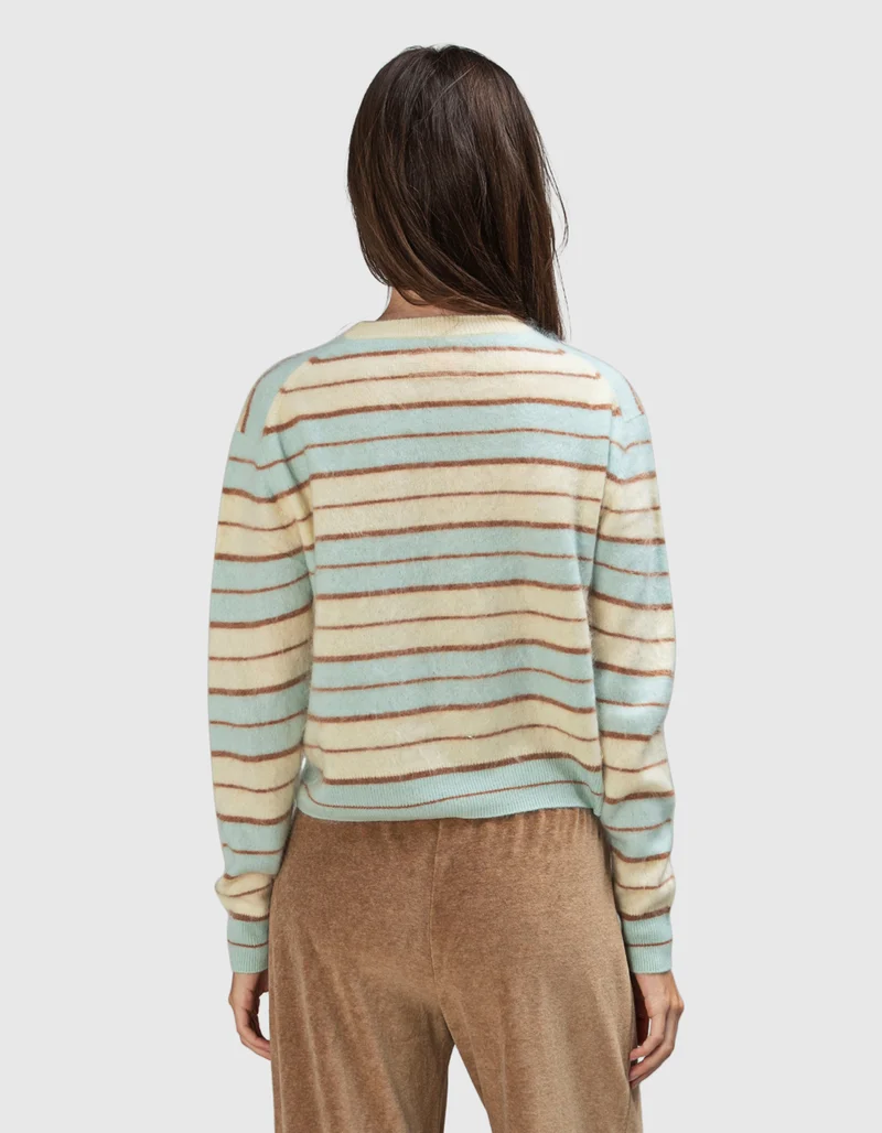 Cropped Kaschmir-Pullover Grizzly Stripe