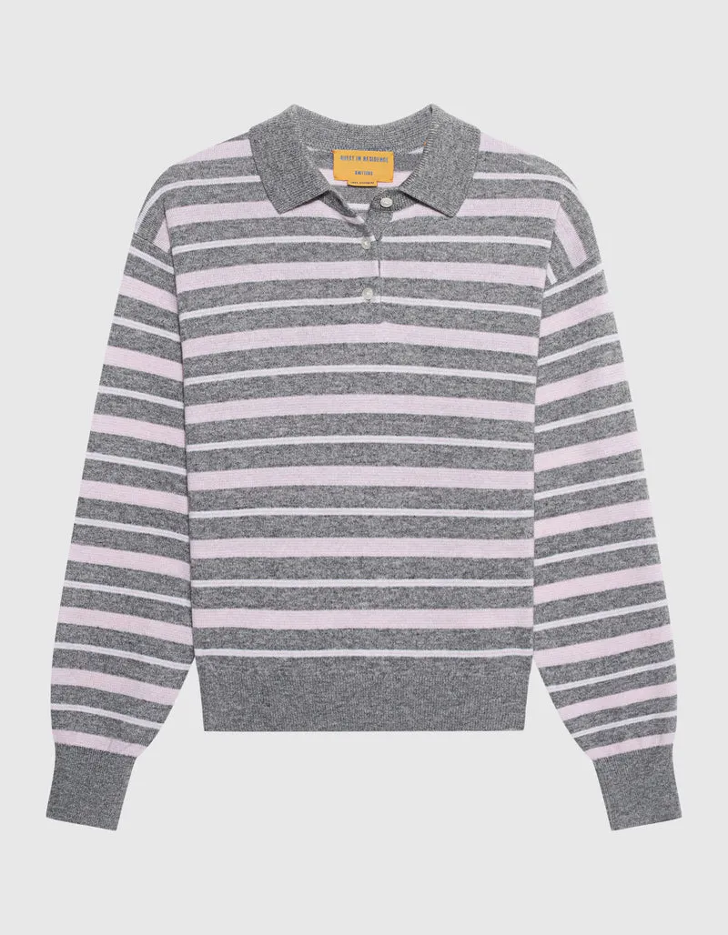 Gestreiftes Kaschmir-Polo Collegiate Stripe