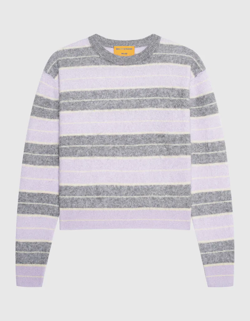 Cropped Oversize Kaschmir-Pullover Grizzly Stripe