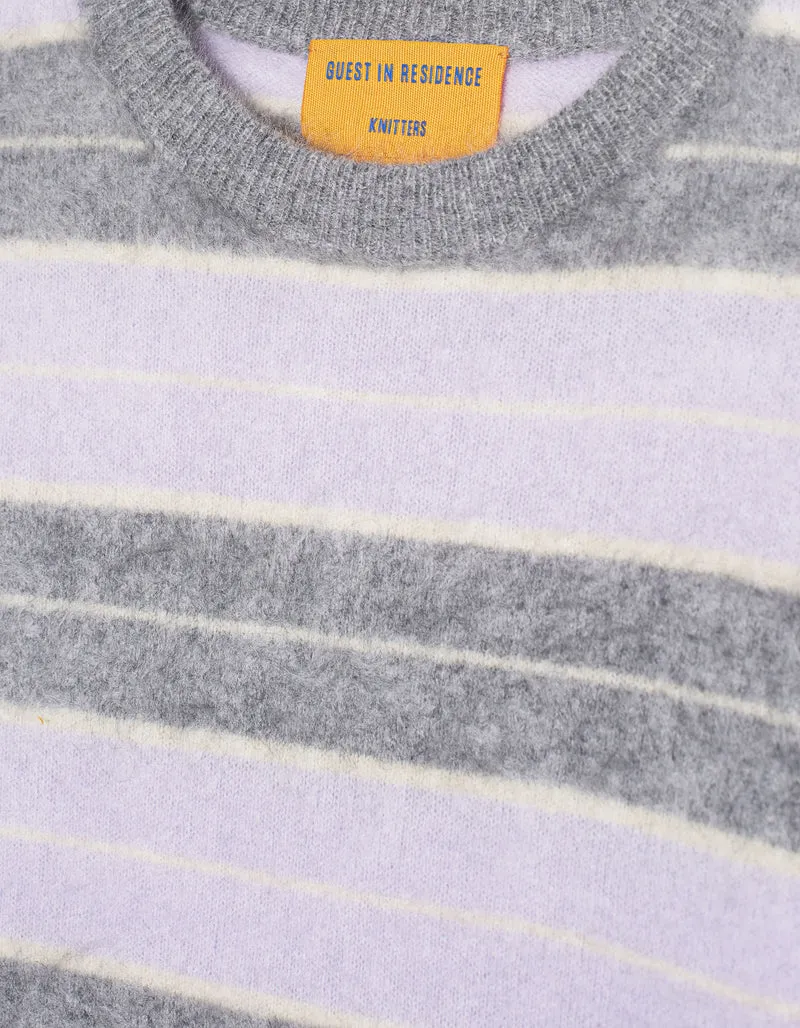 Cropped Oversize Kaschmir-Pullover Grizzly Stripe