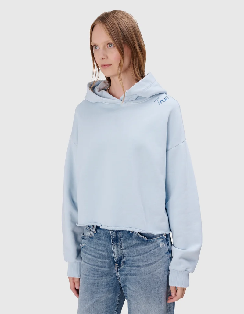 Hoodie Wide Embro mit Label-Stickerei