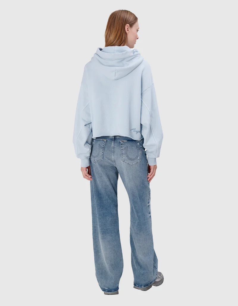 Hoodie Wide Embro mit Label-Stickerei