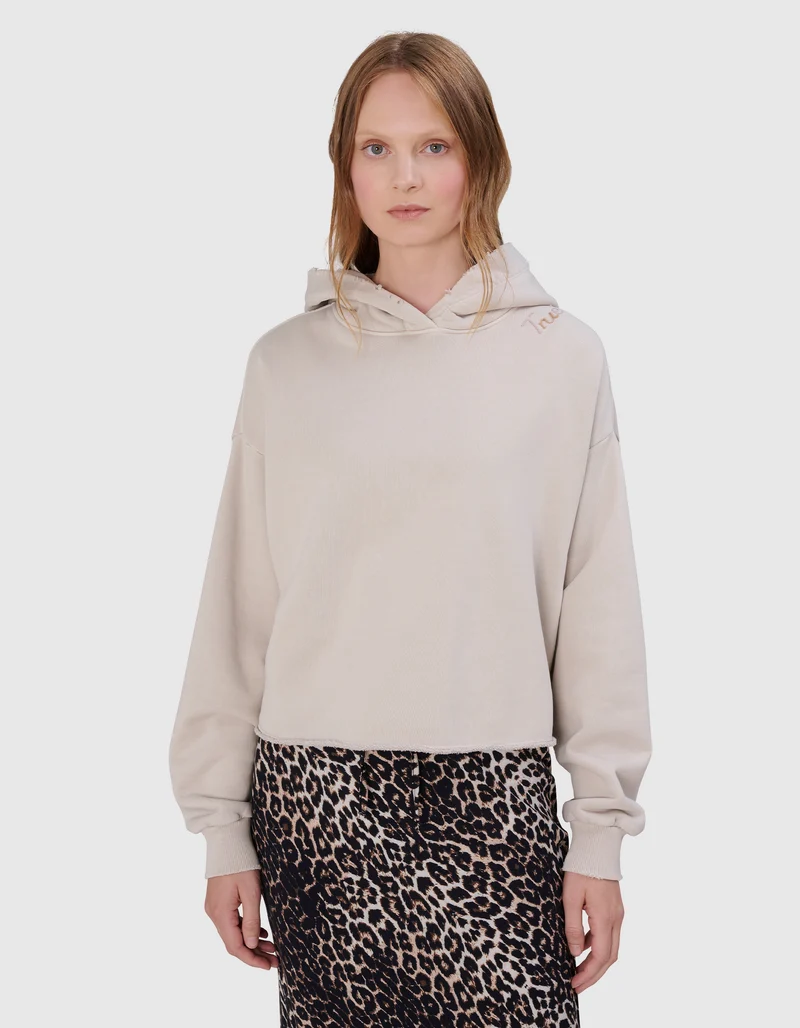 Hoodie Wide Embro mit Label-Stickerei