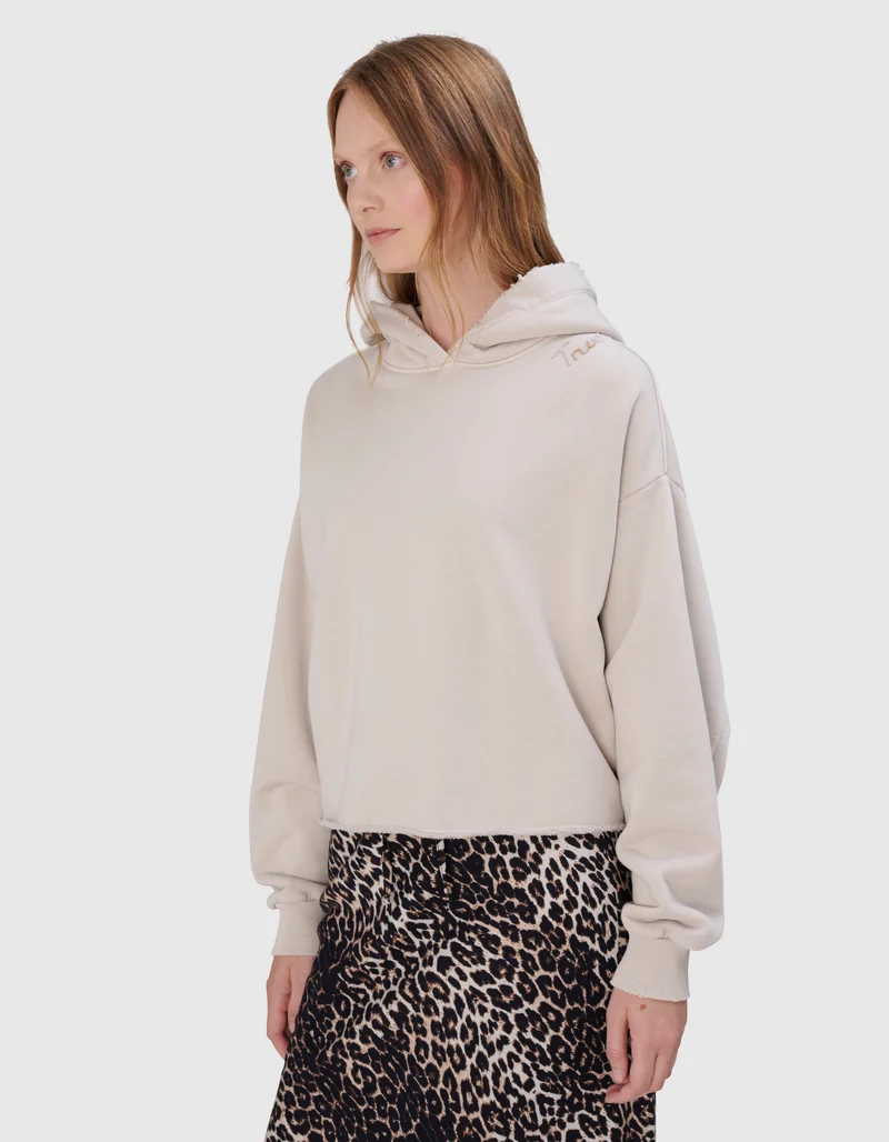 Hoodie Wide Embro mit Label-Stickerei