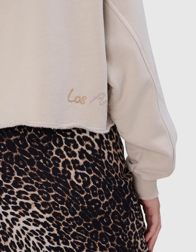 Hoodie Wide Embro mit Label-Stickerei