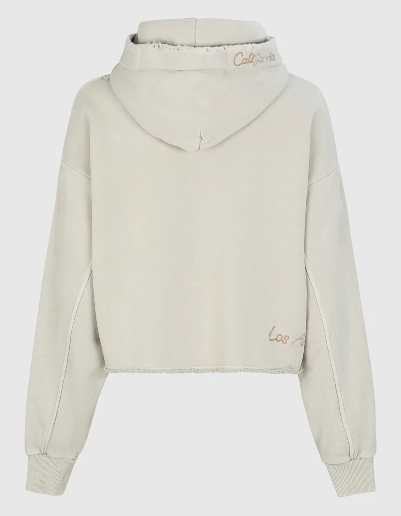 Hoodie Wide Embro mit Label-Stickerei