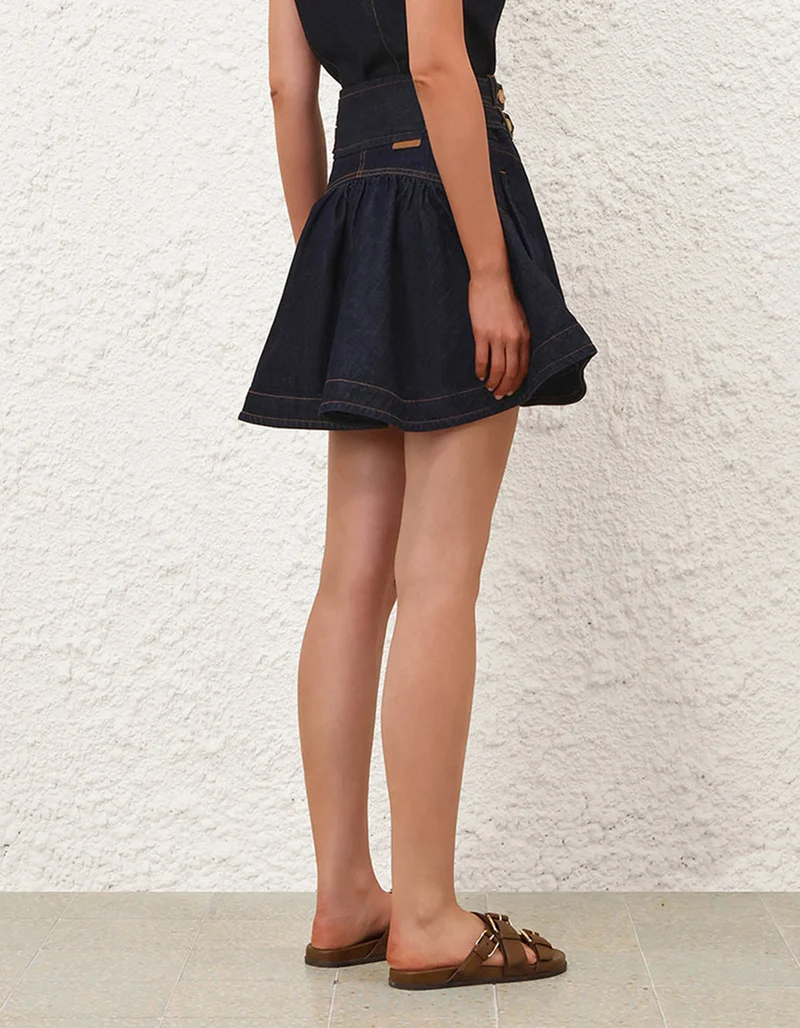 Mini-Rock Denim Cargo mit Kontrastnähten