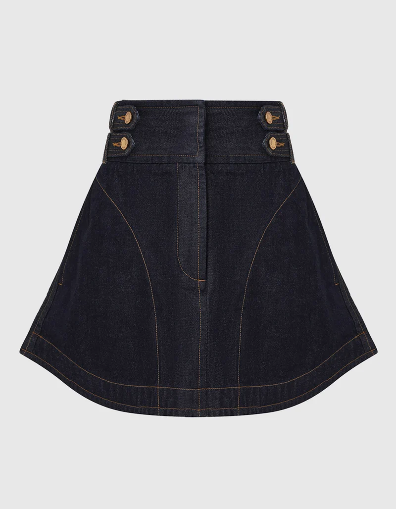 Mini-Rock Denim Cargo mit Kontrastnähten