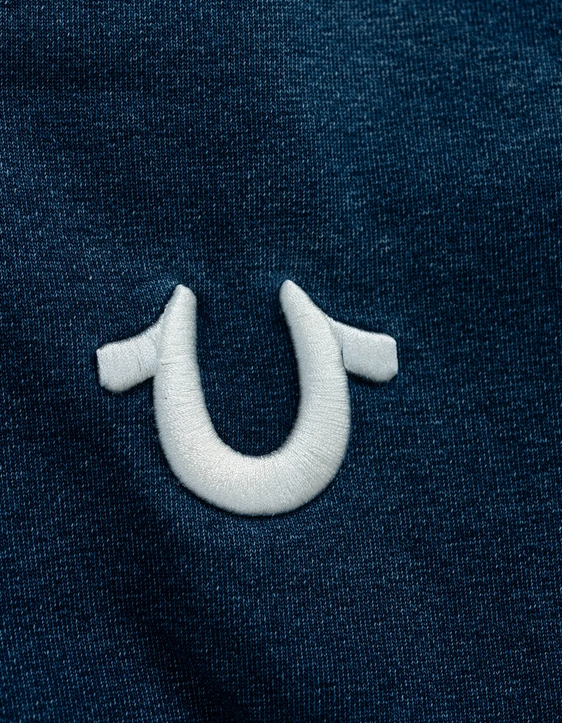 Bestickter Cropped-Hoody im Denim-Look