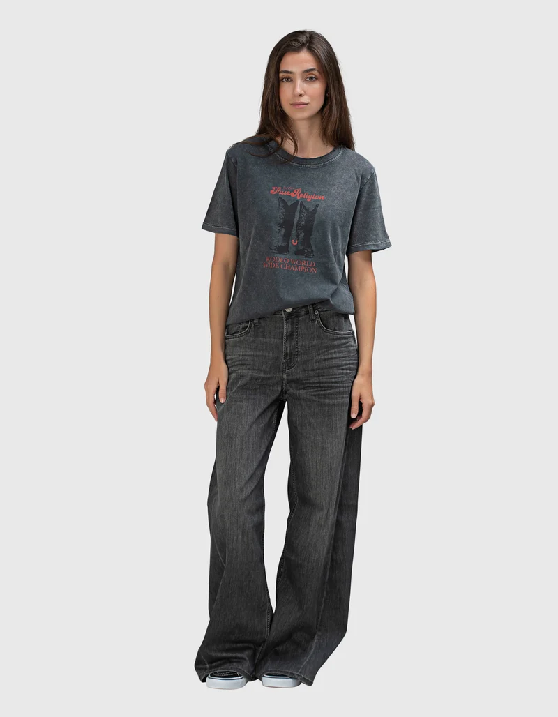 Bedrucktes Baumwoll-T-Shirt Boots