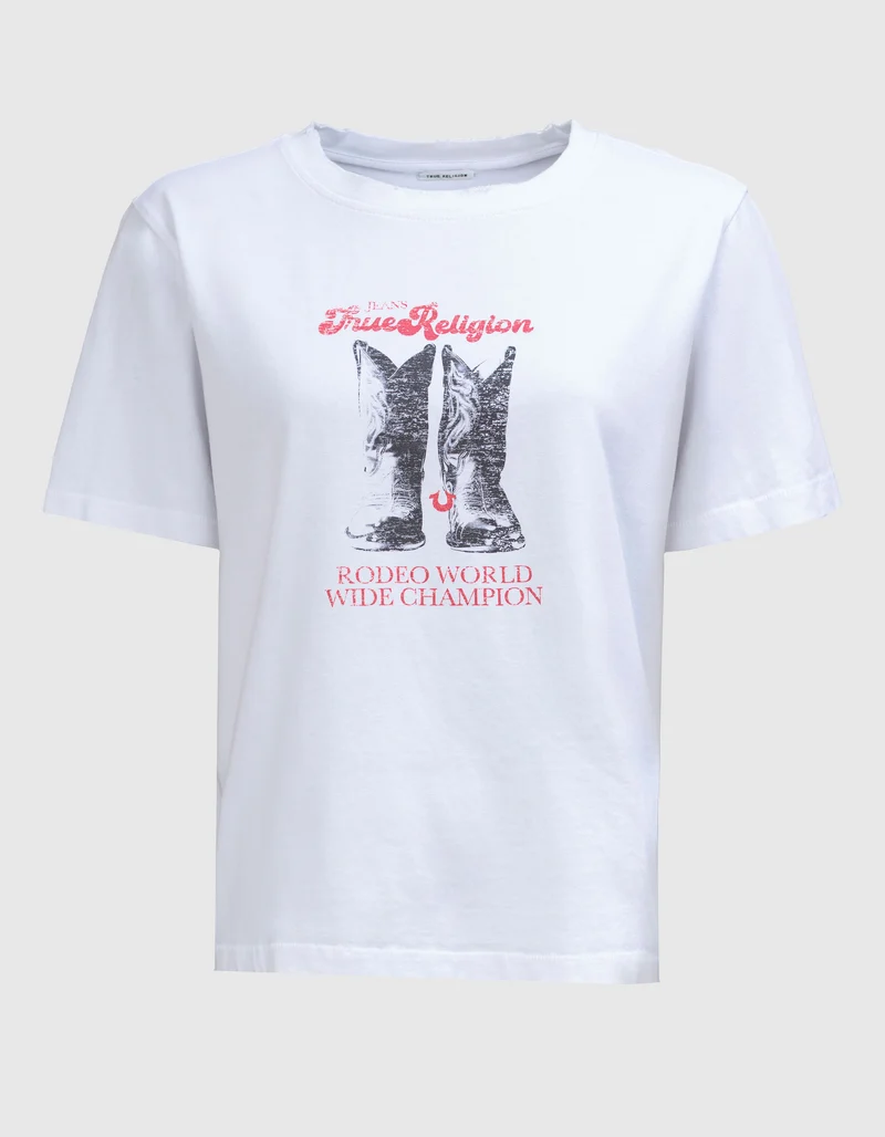 Bedrucktes Baumwoll-T-Shirt Boots