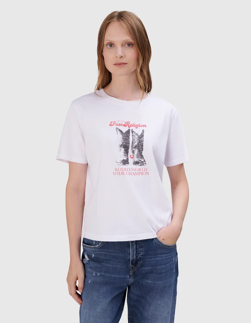 Bedrucktes Baumwoll-T-Shirt Boots