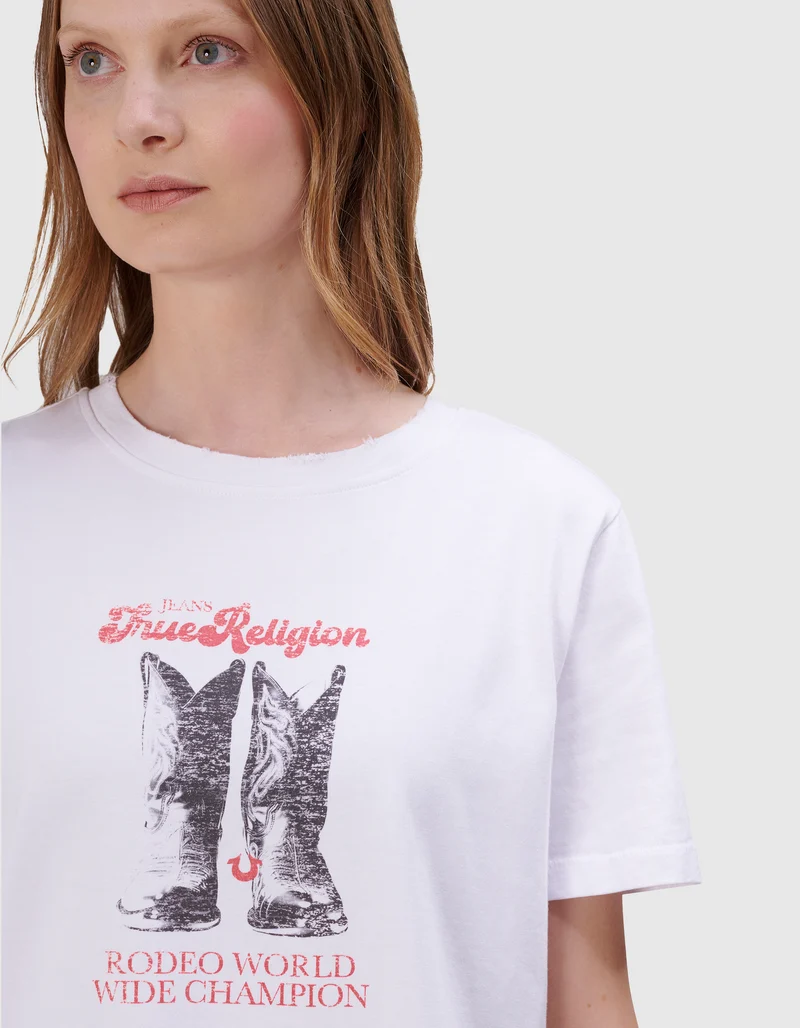 Bedrucktes Baumwoll-T-Shirt Boots
