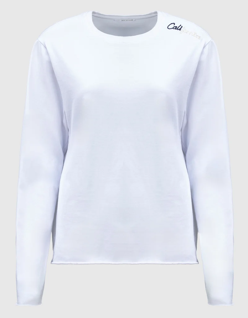 Lockeres Longsleeve Embro mit Stickerei