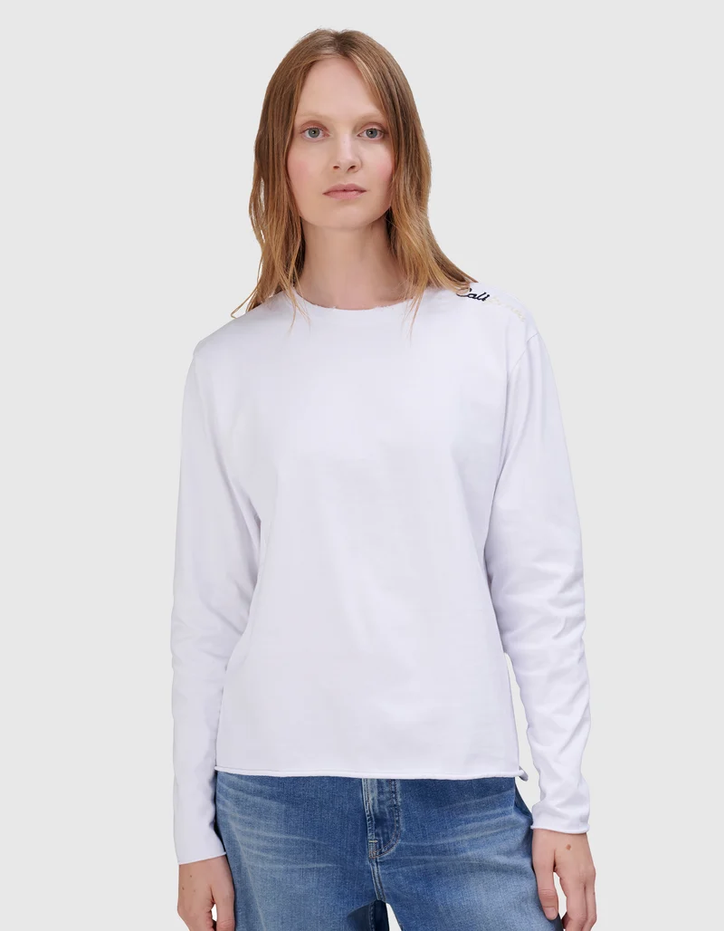 Lockeres Longsleeve Embro mit Stickerei