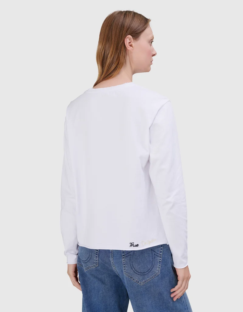 Lockeres Longsleeve Embro mit Stickerei