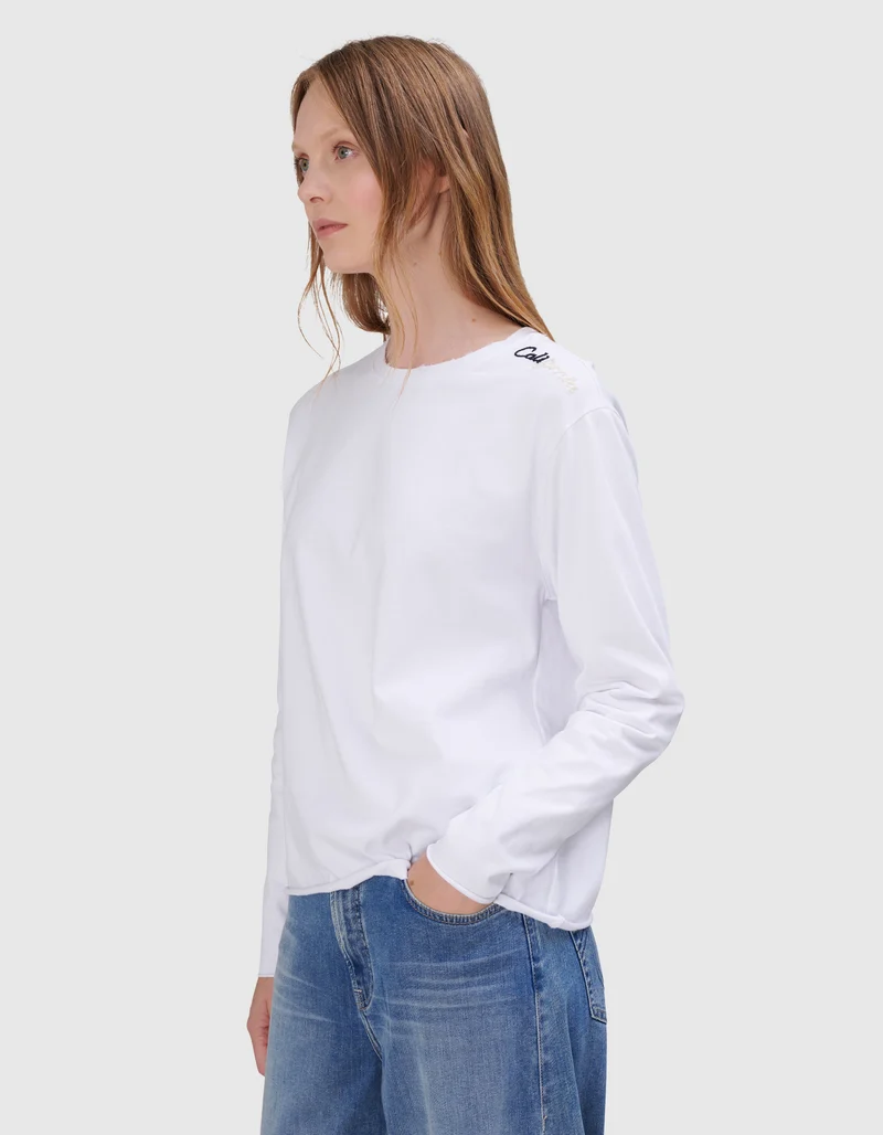 Lockeres Longsleeve Embro mit Stickerei