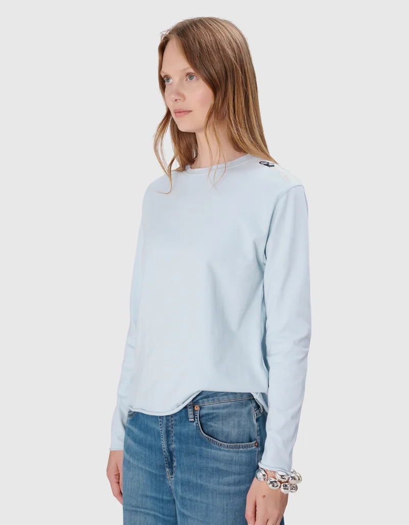 Lockeres Longsleeve Embro mit Stickerei