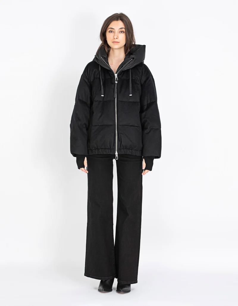 Material-Mix Daunen-Jacke Heka