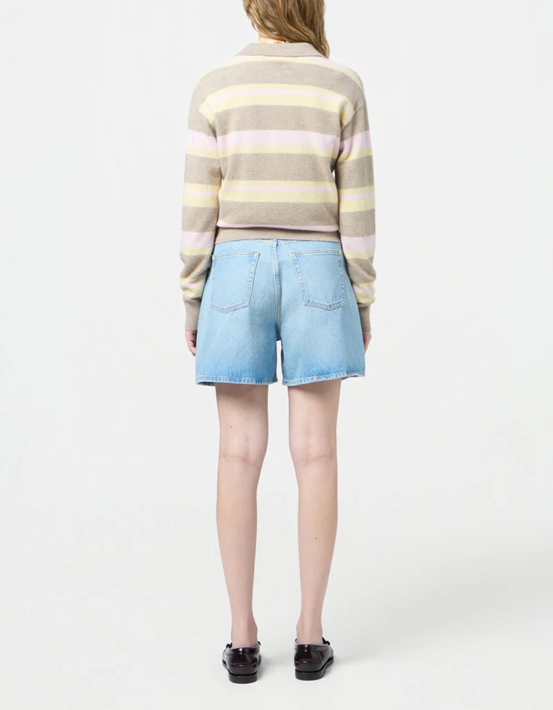 Gestreifter Polo-Kaschmir-Pullover Collegiate