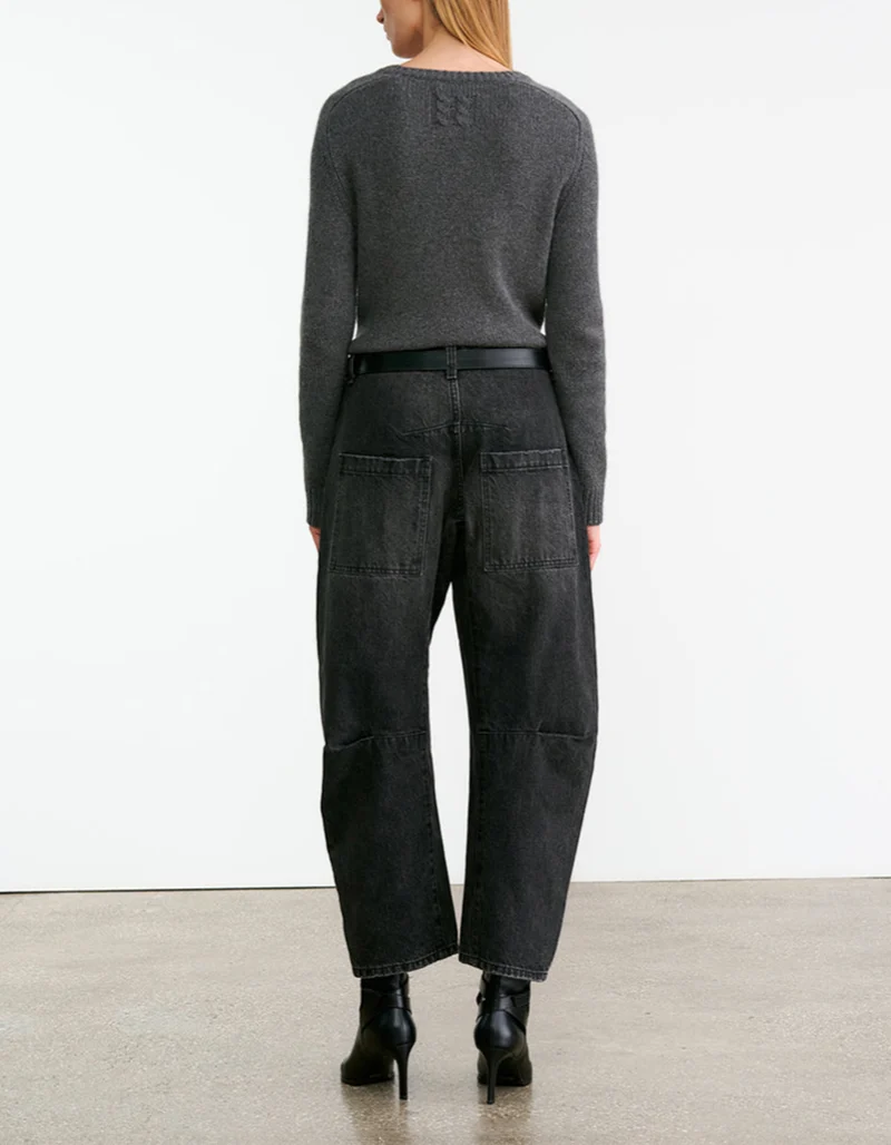 Mid-Rise Relaxed Barrel-Leg Jeans Shon