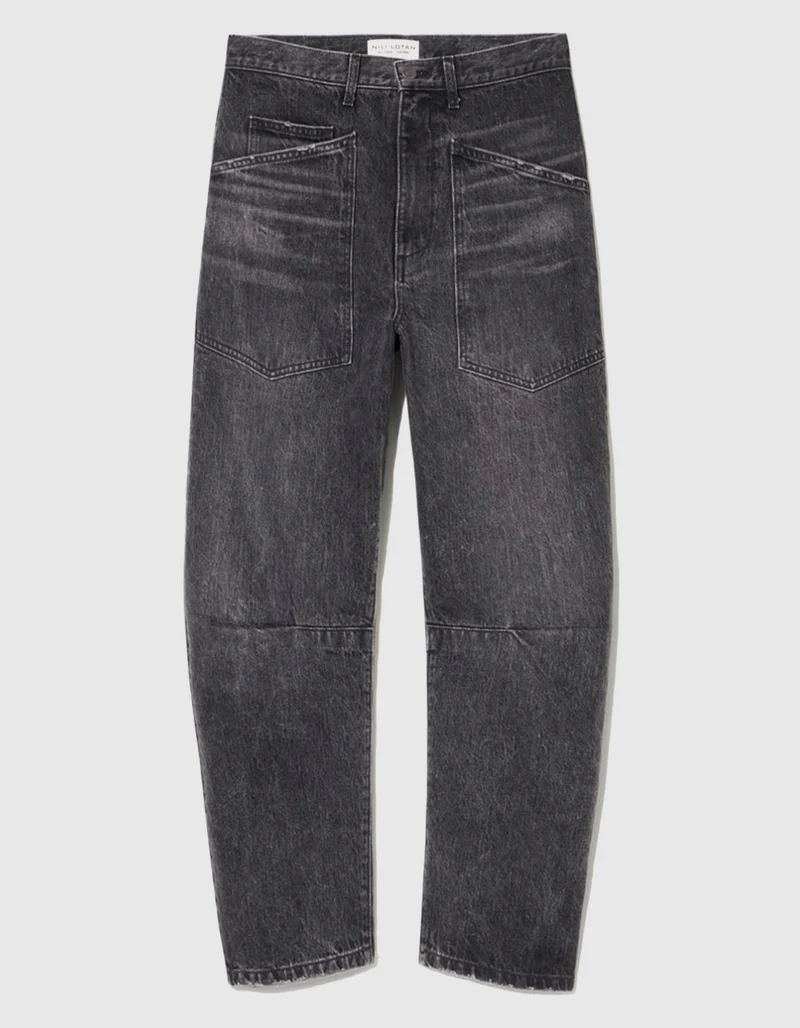 Mid-Rise Relaxed Barrel-Leg Jeans Shon