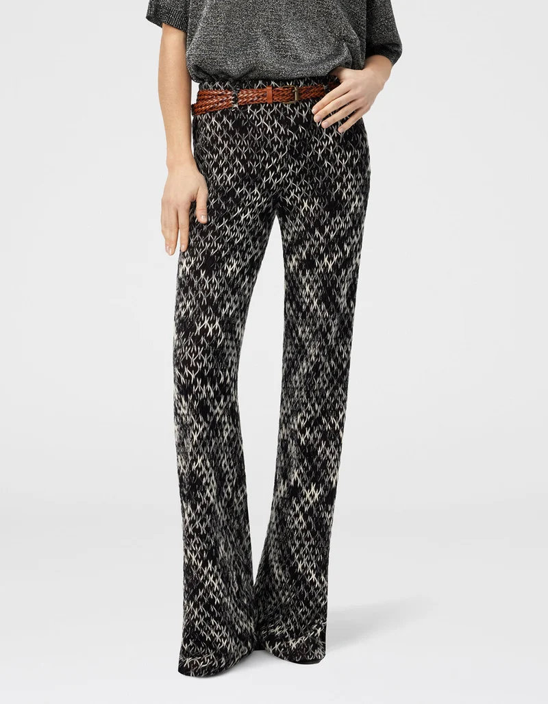 Wide-Leg Woll-Mix Strickhose