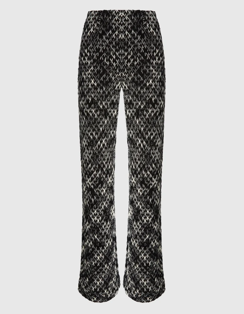 Wide-Leg Woll-Mix Strickhose