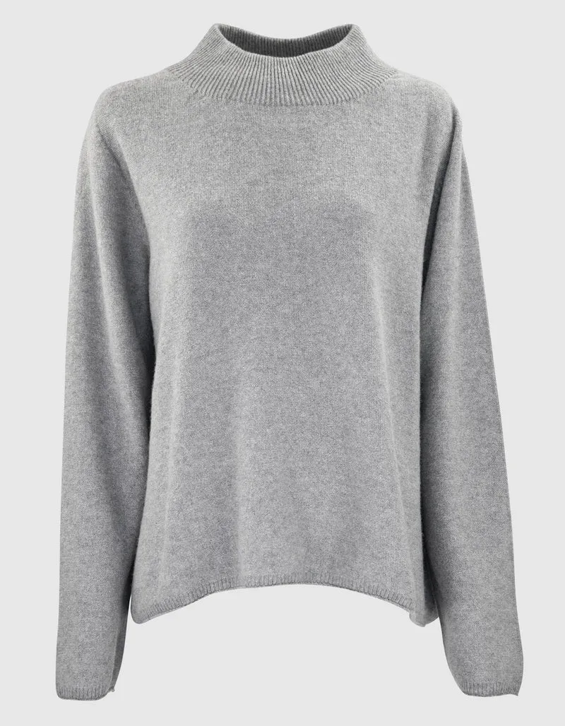 Oversize Woll-Kaschmir-Mix Pullover mit Stehkragen