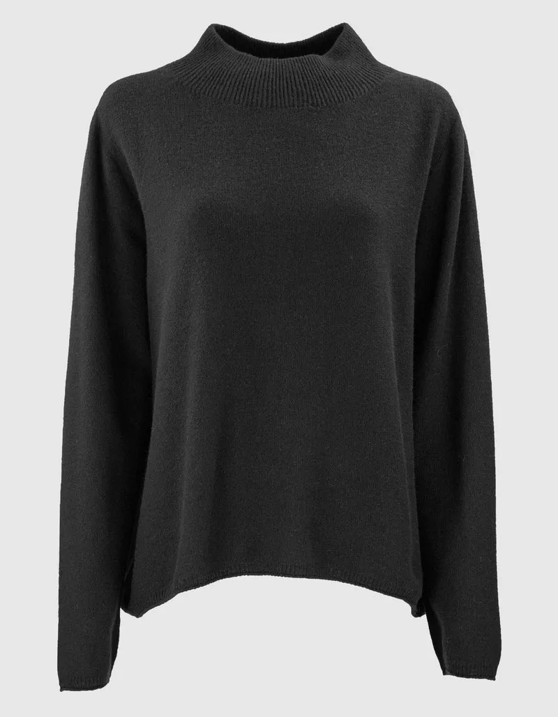 Oversize Woll-Kaschmir-Mix Pullover mit Stehkragen