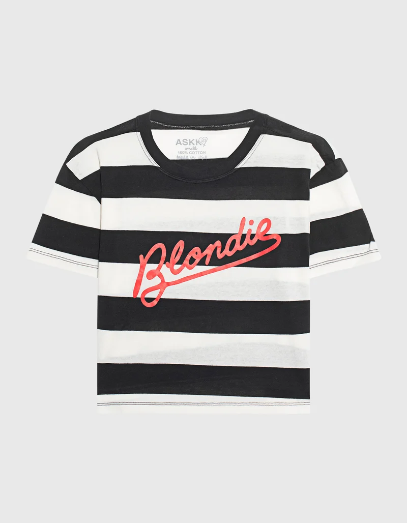 Bedrucktes Cropped T-Shirt Shrunken Boy Tee Blondie