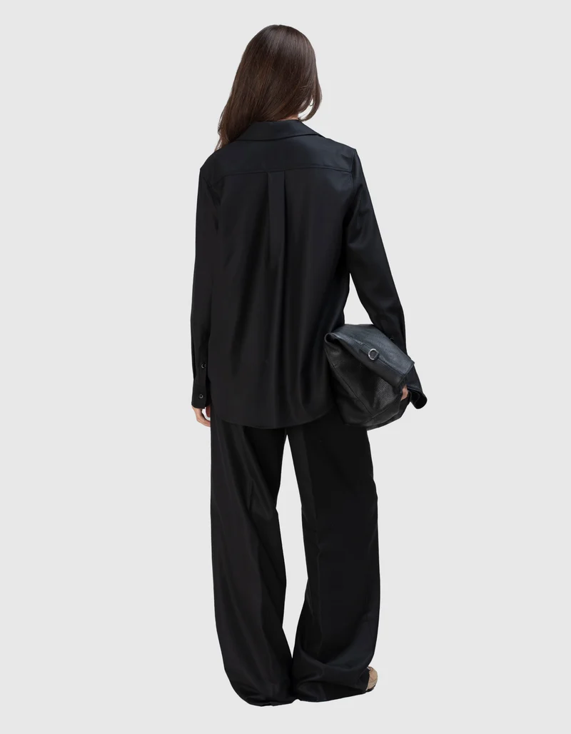 Wide-Leg Woll-Hose Astrid mit Seidenanteil