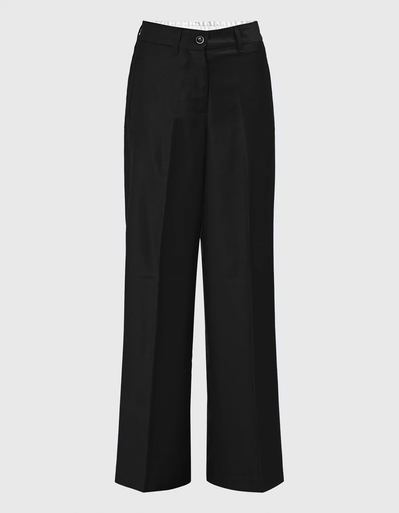 Wide-Leg Woll-Hose Astrid mit Seidenanteil
